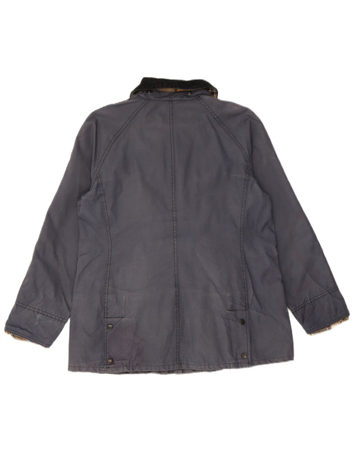 BARBOUR Damenjacke aus gewachster Baumwolle, UK 12, mittelmarineblaue Baumwolle