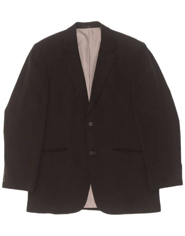 Angelo Litrico Herren-Blazer mit 2 Knöpfen, Gr. 40, Größe L, Schwarz, Nadelstreifen
