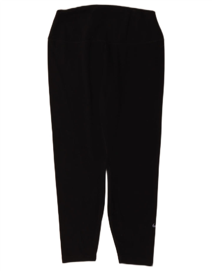 Nike Damen Dri Fit Leggings UK 16 Large Schwarz Polyester