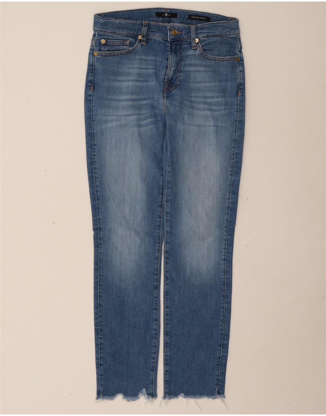 7 For All Mankind Damen Slim Jeans W28 L28 Blaue Baumwolle