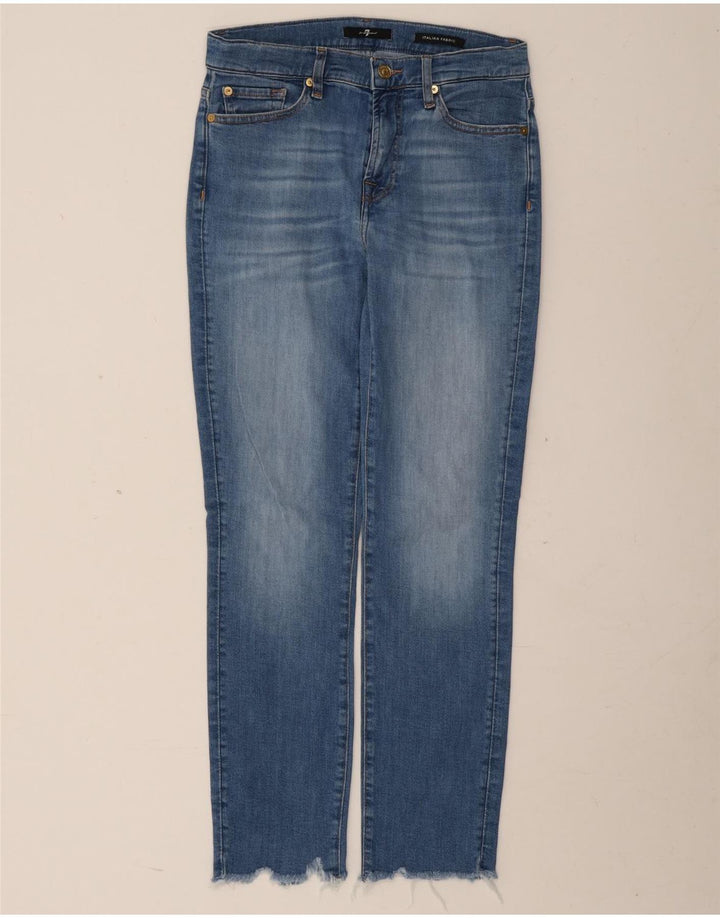 7 For All Mankind Damen Slim Jeans W28 L28 Blaue Baumwolle