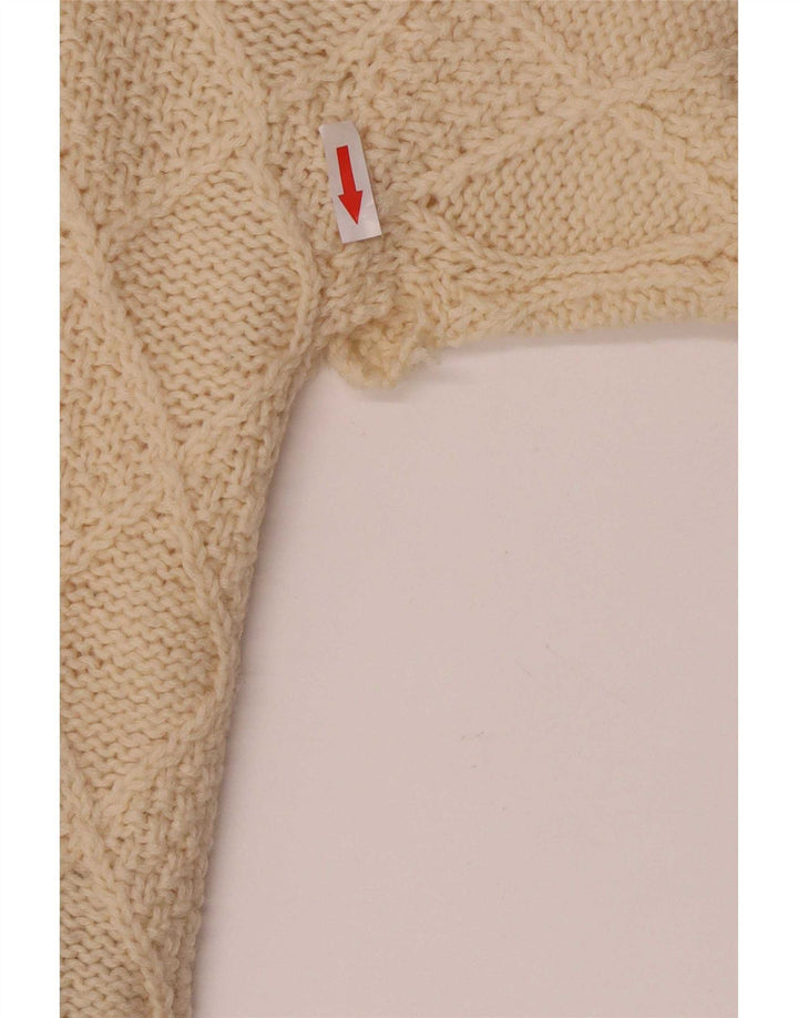 Apart Herren-Pullover mit Rundhalsausschnitt, mittelgroß, gebrochenes Weiß, Argyle-/Diamant-Wolle