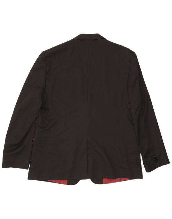 MARKS & SPENCER Herren-Blazer, lang, reguläre Passform, Größe 58, 4XL, Schwarz