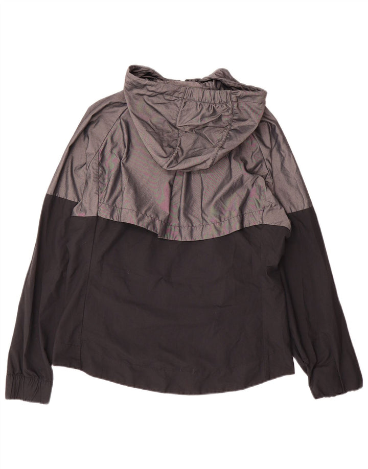 Nike Damen-Regenjacke mit Kapuze, UK 10, Größe S, grau, Colourblock-Nylon