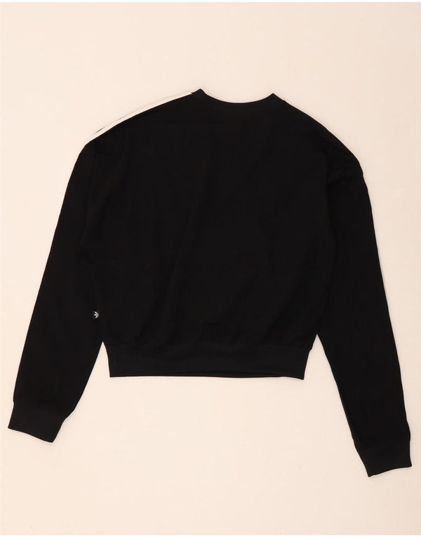 Adidas Damen Crop Oversized Sweatshirt Pullover UK 8 Small Schwarz Polyester
