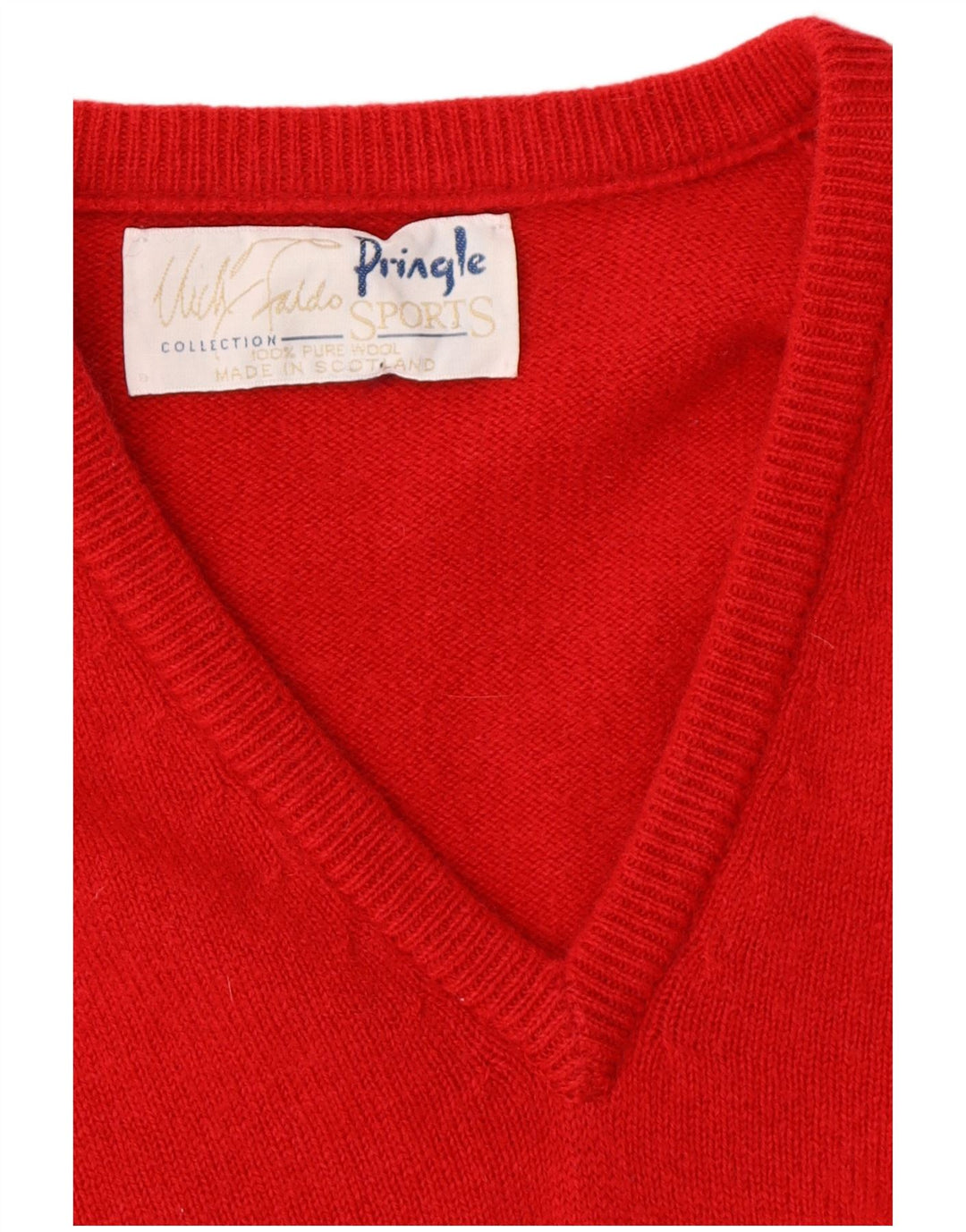 PRINGLE Damen Pullover mit grafischem V-Ausschnitt, Gr. 18, XL, rote Wolle