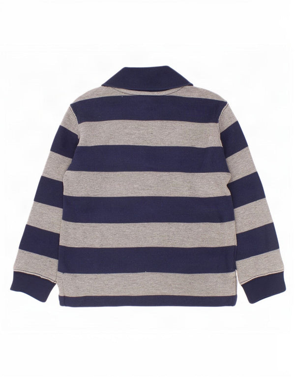 Polo Ralph Lauren Jungenpullover mit Reißverschluss am Hals, 3–4 Jahre, Marineblau gestreift