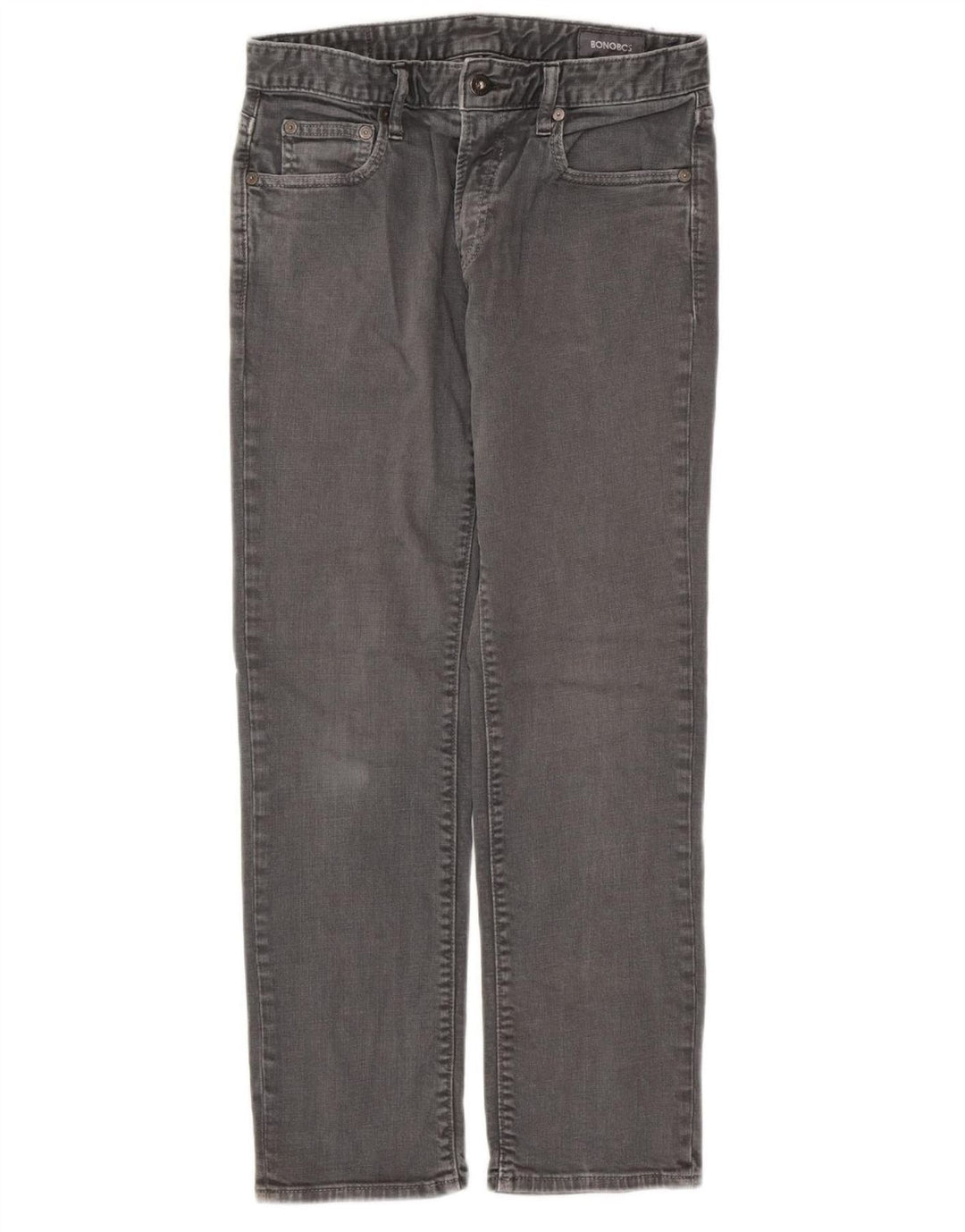 BONOBOS Damen Straight Jeans W29 L30 Graue Baumwolle