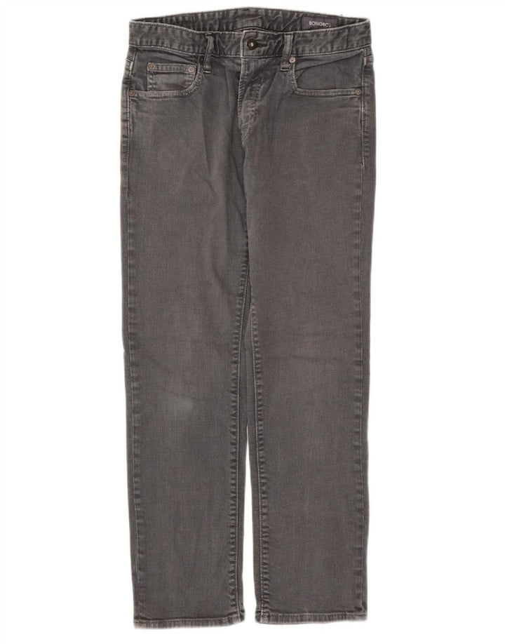 BONOBOS Damen Straight Jeans W29 L30 Graue Baumwolle