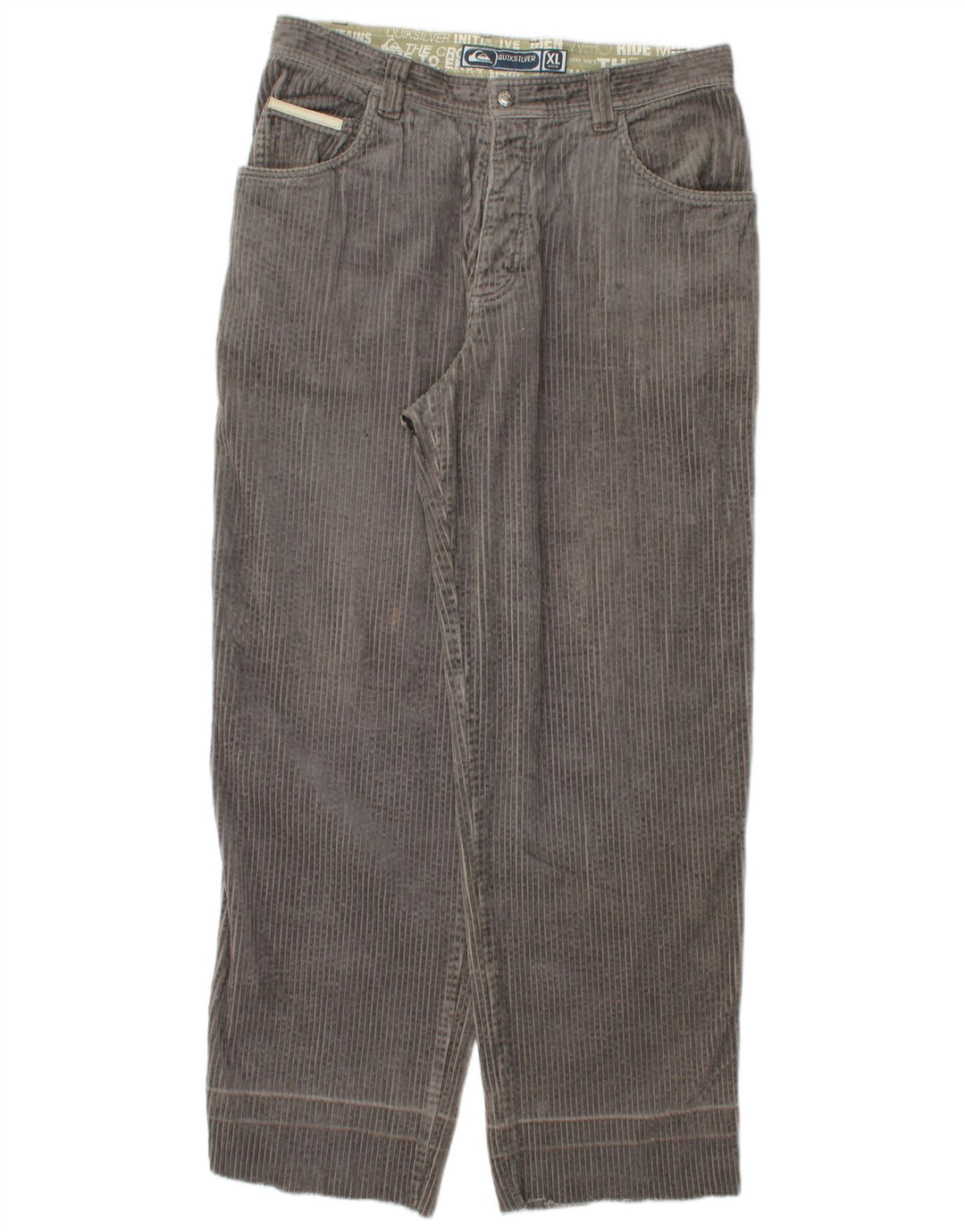 QUIKSILVER Herren gerade Cordhose XL W36 L32 graue Baumwolle