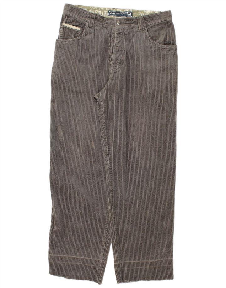 QUIKSILVER Herren gerade Cordhose XL W36 L32 graue Baumwolle