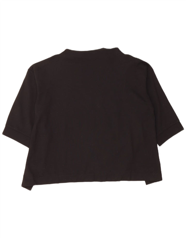 Dkny Womens Graphic Top 3/4 Ärmel UK 16 Large Schwarz Rayon