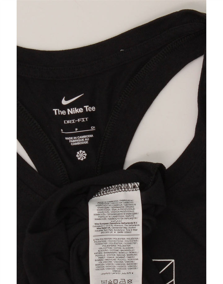 Nike Damen Dri Fit Graphic Weste Top UK 10 Small Schwarz Polyester
