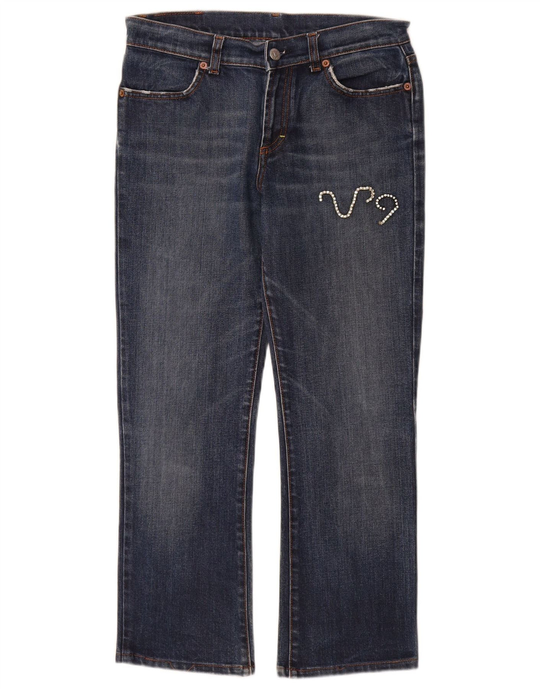 Fiorucci Damen Straight Jeans W30 L27 Blaue Baumwolle