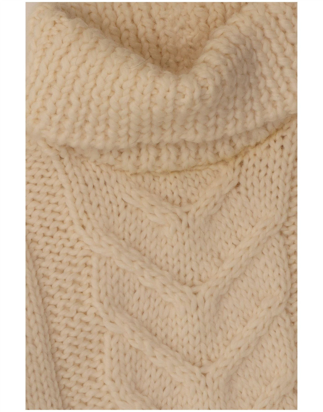 Vintage Damen Rollkragenpullover Pullover UK 14 Medium Off White
