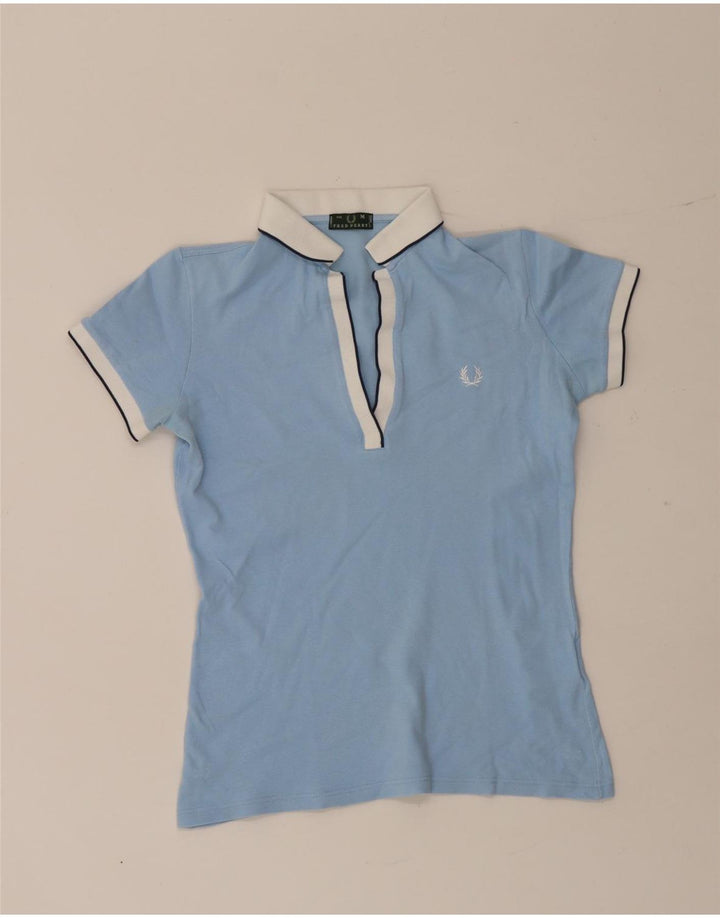 Fred Perry Damen-Poloshirt, mittelblau, Baumwolle, Sport