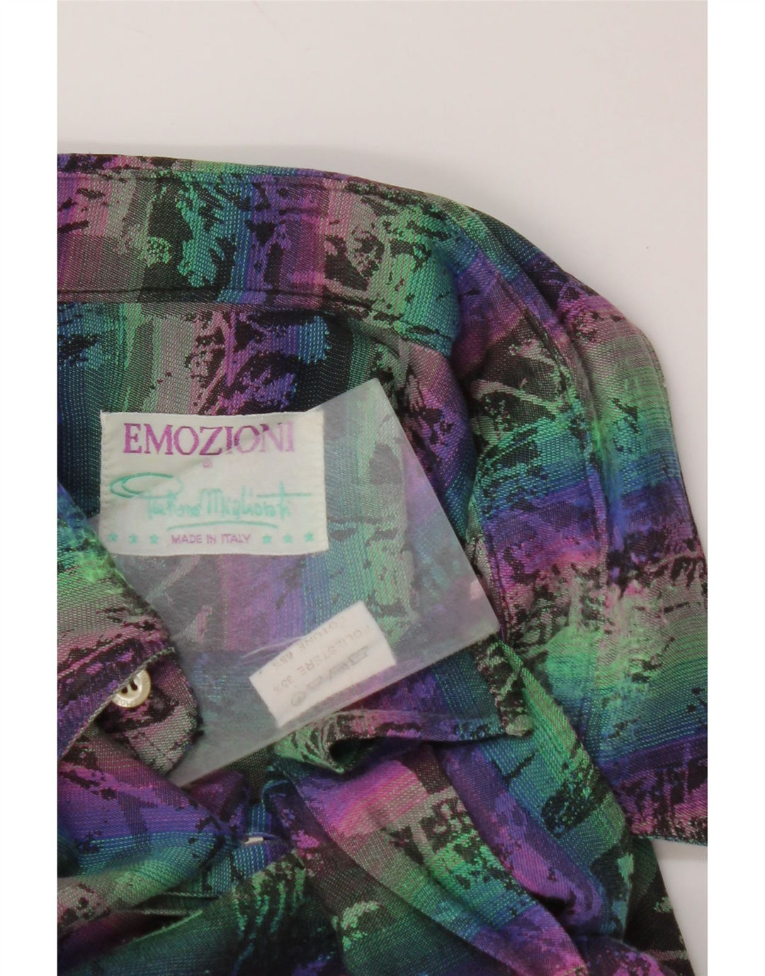 EMOZIONI Herren-Hemd mit abstraktem Muster, groß, mehrfarbig, Baumwolle