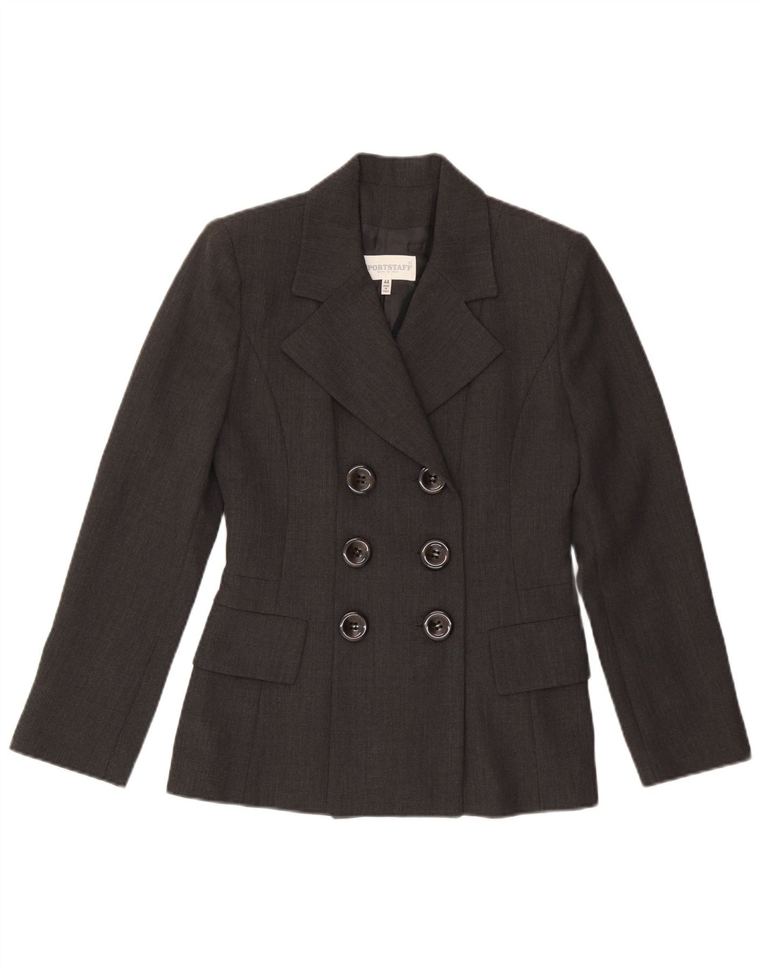 SPORTSTAFF Zweireihiger Damen-Blazer IT 44 aus mittelgrauer Wolle