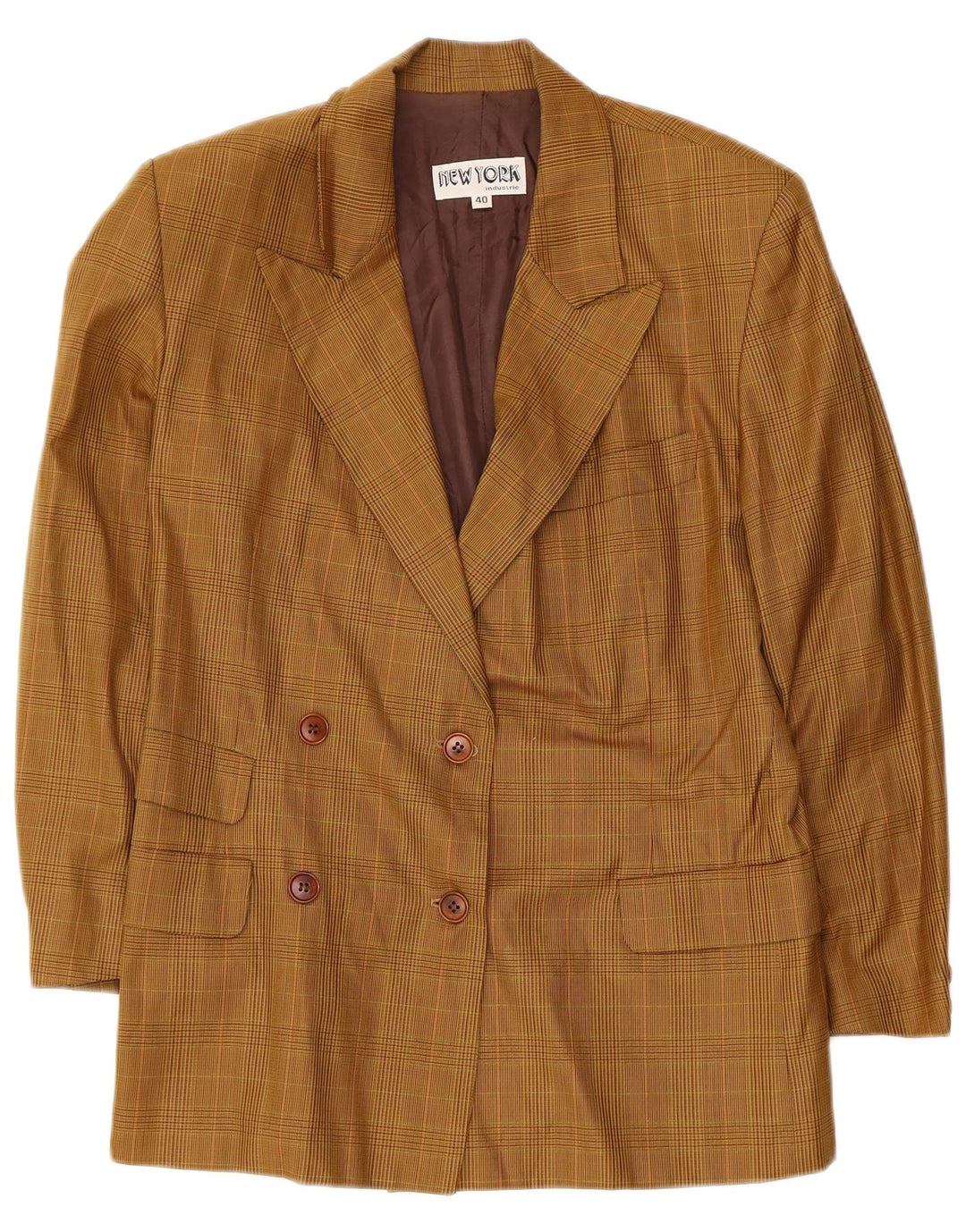 New York Industrie Damen Blazer Jacke IT 40 Small Beige Check