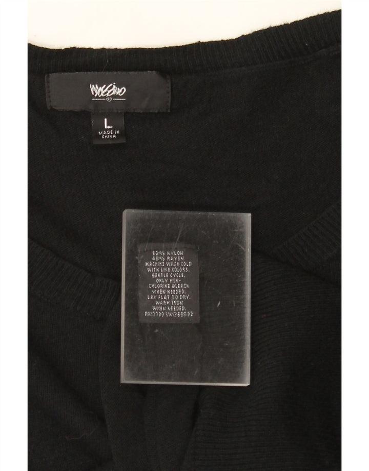 MOSSIMO Damen-Pullover mit U-Boot-Ausschnitt, Gr. 14, großes schwarzes Nylon