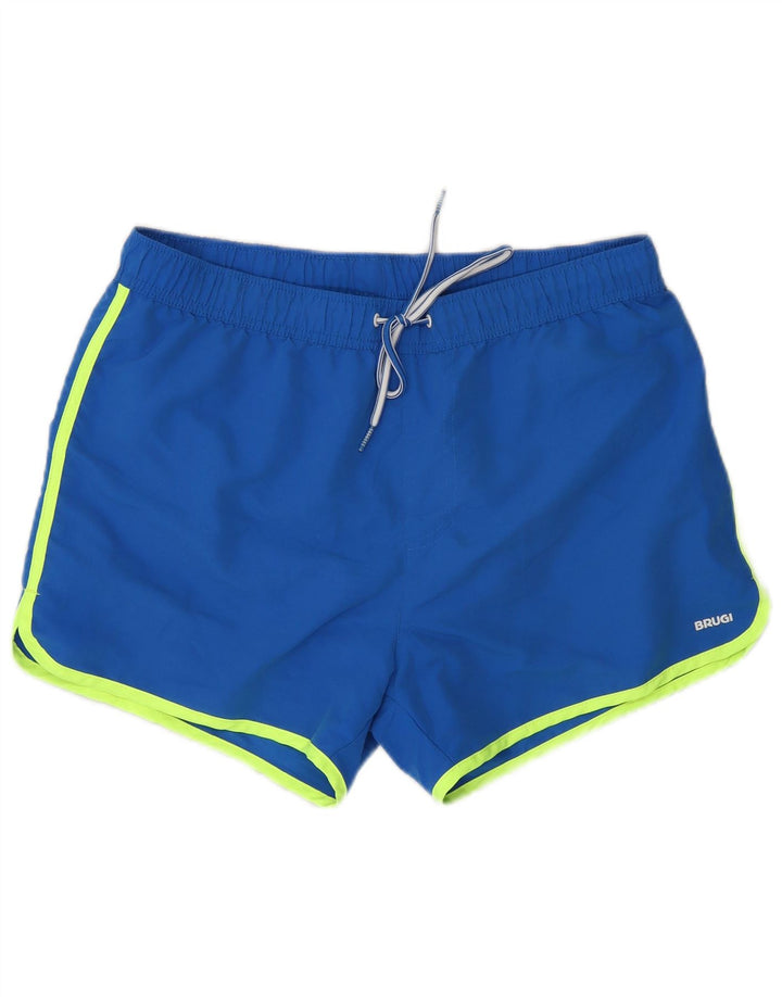Brugi Herren-Badeshorts aus mittelblauem Colourblock-Polyester
