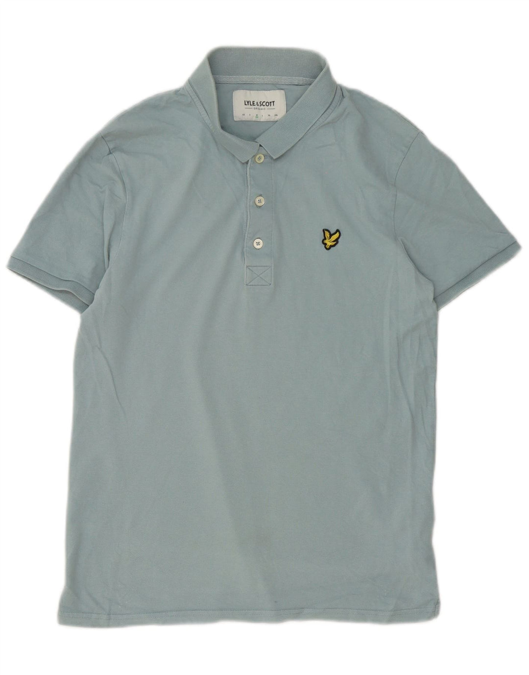 Lyle & Scott Herren-Poloshirt aus mittelblauer Baumwolle