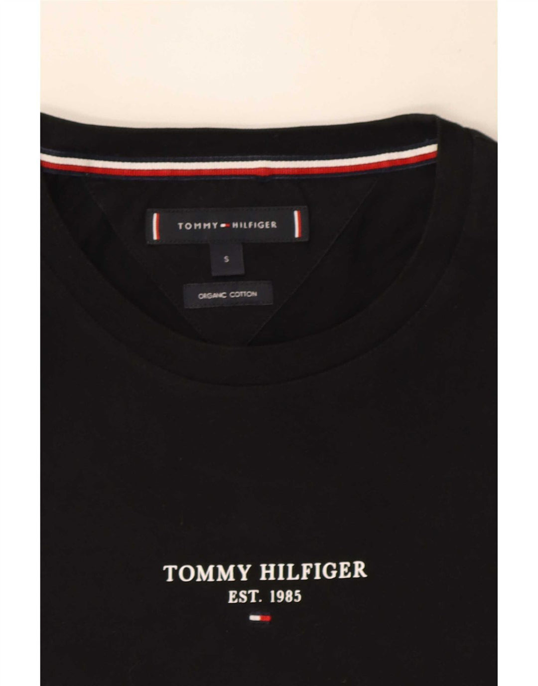 Tommy Hilfiger Herren T-Shirt Top Small Schwarz Baumwolle