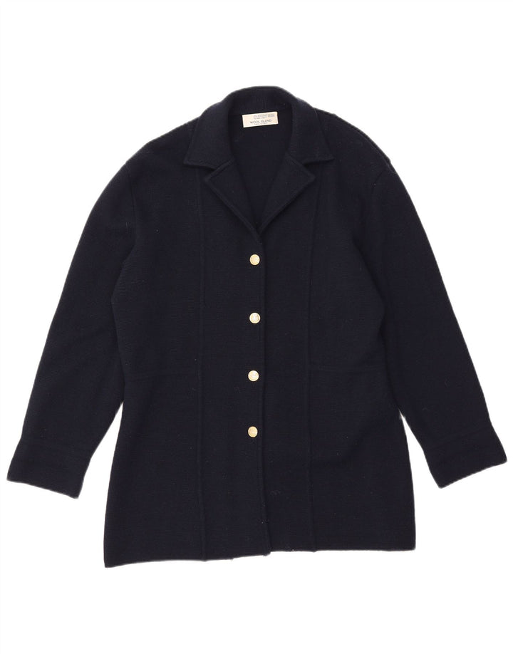 ST. BERNARD Damen 4-Knopf-Blazerjacke UK 18/20 XL Marineblaue Wolle