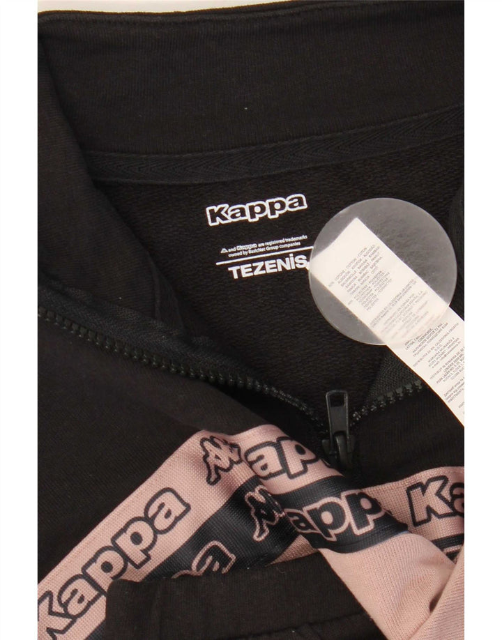 Kappa Damen Übergroßer Grafik-Sweatshirt-Pullover UK 10 Small Schwarz