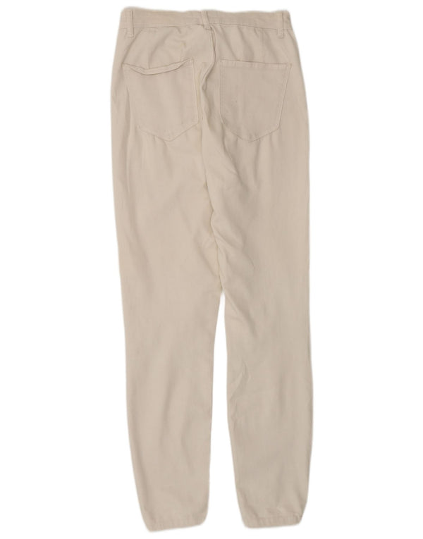 Zara Damen Slim Jeans EU 38 Small W28 L29 Off White Baumwolle