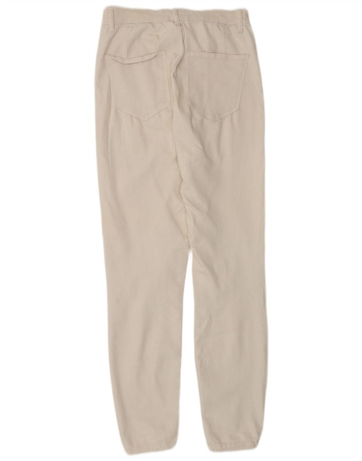 Zara Damen Slim Jeans EU 38 Small W28 L29 Off White Baumwolle
