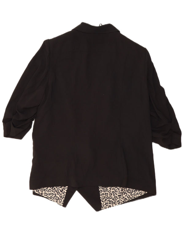 MARKS & SPENCER Offene Damen-Blazerjacke mit 3/4-Ärmeln, UK 20, 2XL, Schwarz