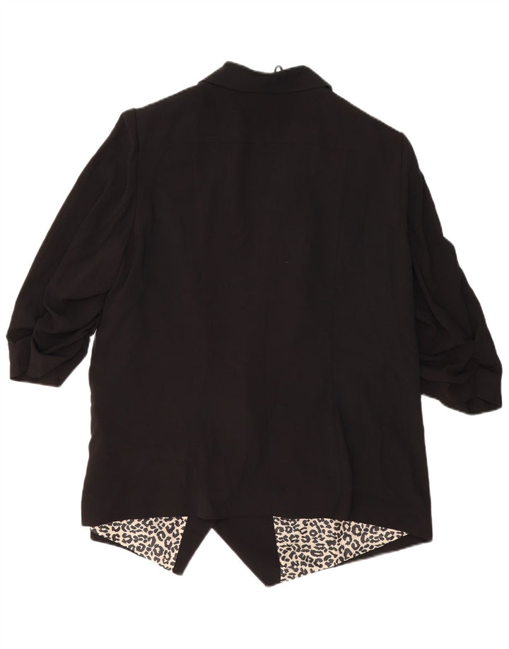 MARKS & SPENCER Offene Damen-Blazerjacke mit 3/4-Ärmeln, UK 20, 2XL, Schwarz
