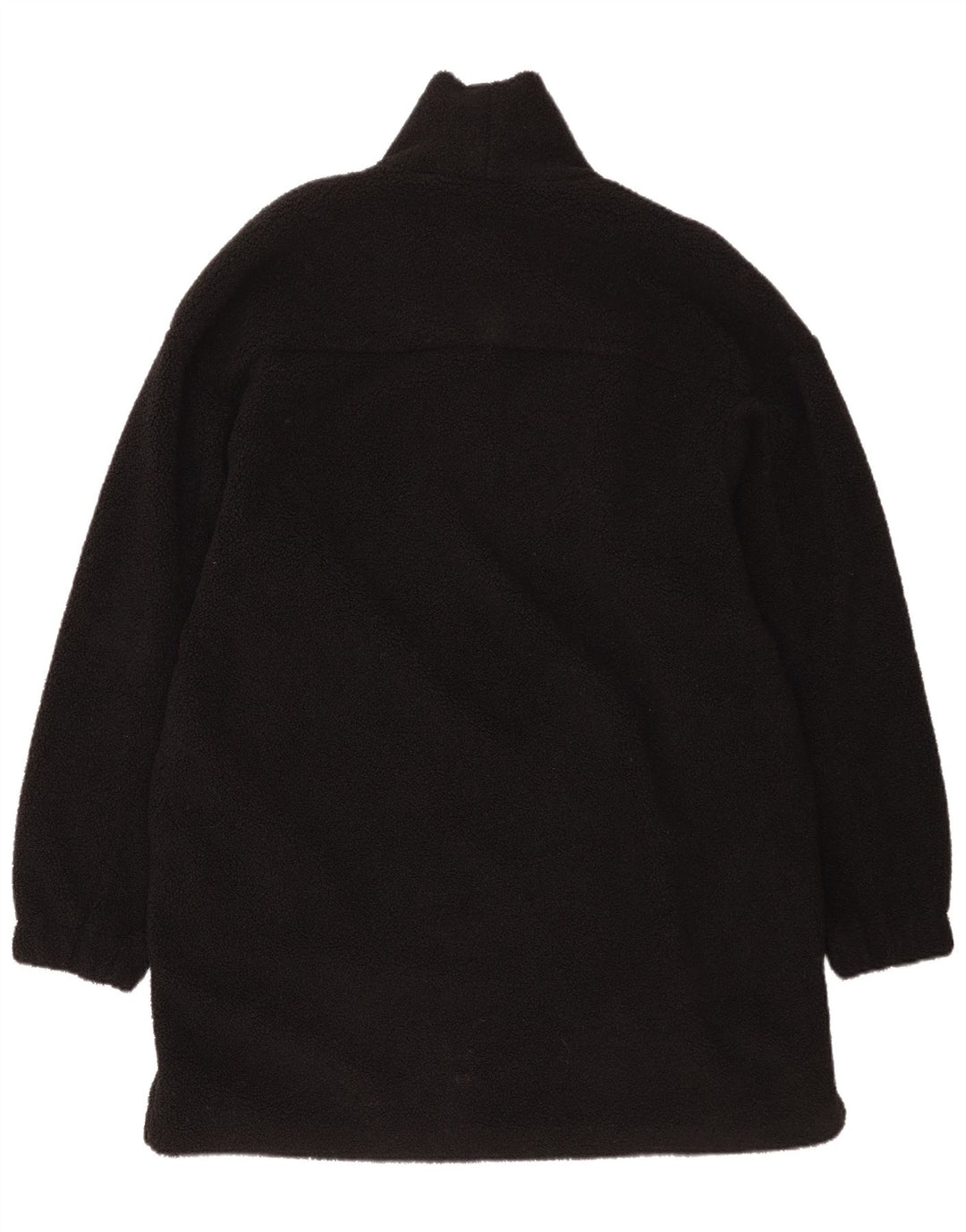 Cos Herren-Fleecepullover mit Reißverschluss am Hals, groß, aus schwarzem Polyester