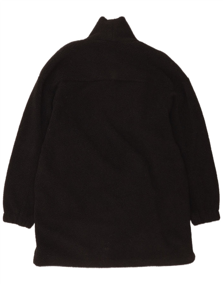 Cos Herren-Fleecepullover mit Reißverschluss am Hals, groß, aus schwarzem Polyester