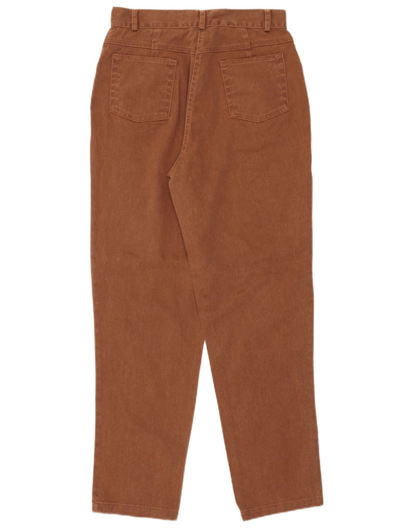 Himbeere Damen High Waist Tapered Jeans UK 14 Medium W30 L29 Braune Baumwolle