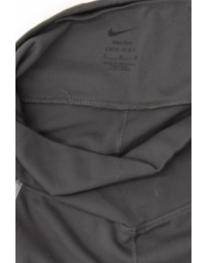 Nike Damen Dri Fit Crop Leggings UK 12 Medium Schwarz Polyester