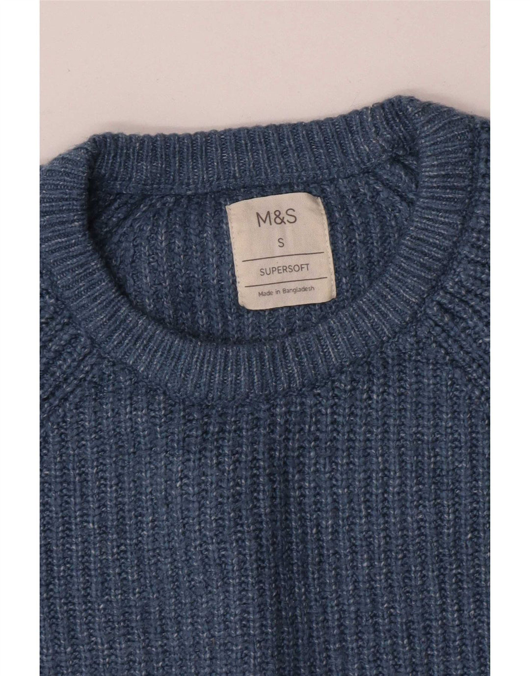 Marks & Spencer Herren-Pullover mit Rundhalsausschnitt, Größe S, Blau, Fair Isle