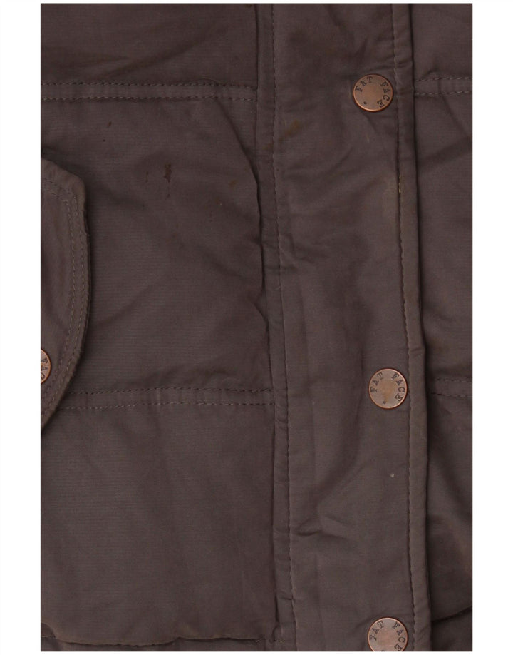 Fat Face wattierte Damen-Weste mit Kapuze, UK 14, Mittelgrau, Polyester