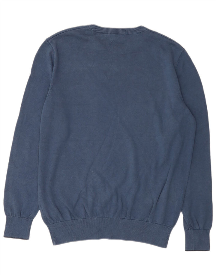 Timberland Herren-Pullover mit Rundhalsausschnitt, mittelblaue Baumwolle