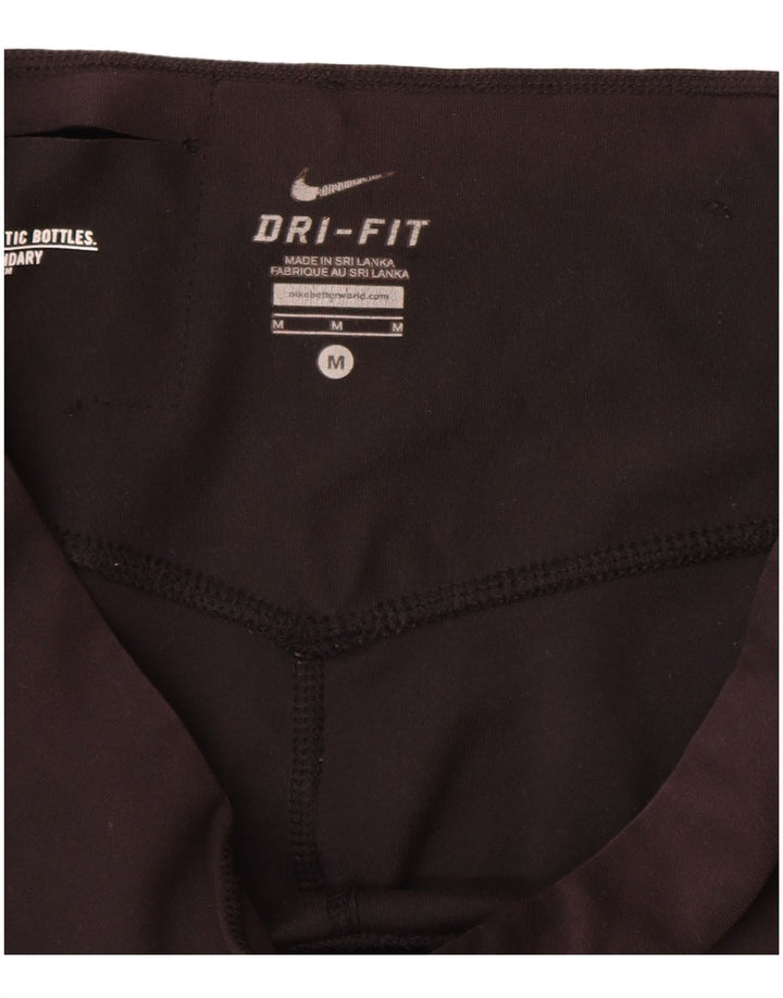 Nike Damen Dri Fit Capri Leggings UK 12 Medium Schwarz Polyester