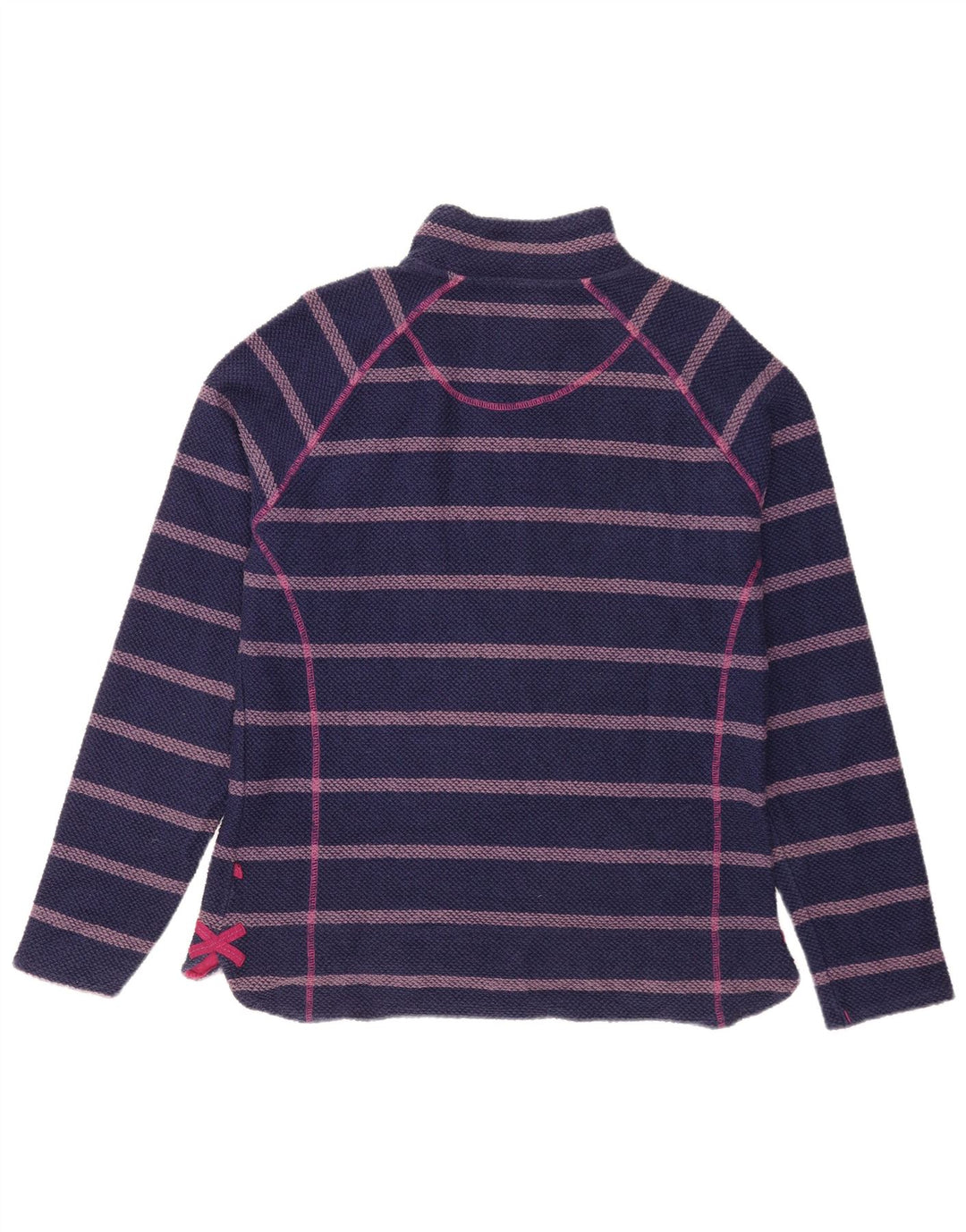 Weird Fish Damen-Sweatshirtpullover mit 1/4-Reißverschluss, Größe M, Marineblau, gestreift