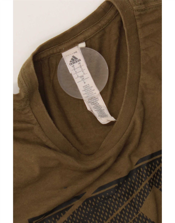 Adidas Herren Grafik T-Shirt Top Small Khaki Baumwolle