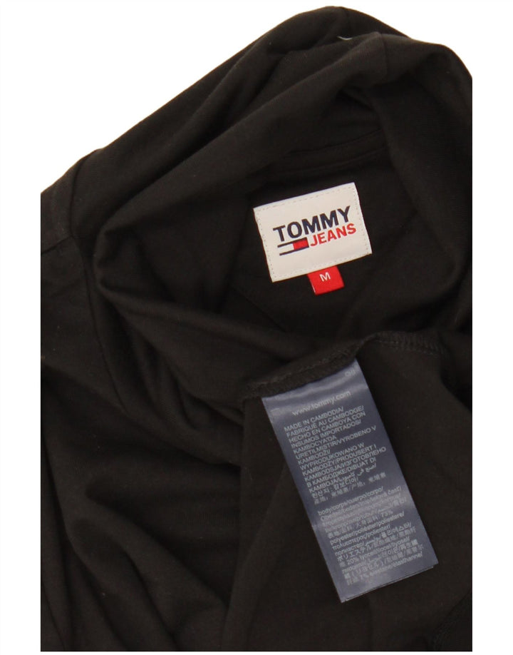 Tommy Hilfiger Womens Graphic Top Langarm UK 14 Medium Schwarz Polyester