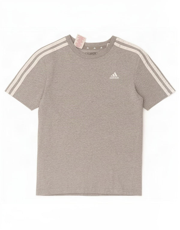 Adidas Boys T-Shirt Top 11-12 Years Grey Flecked Cotton