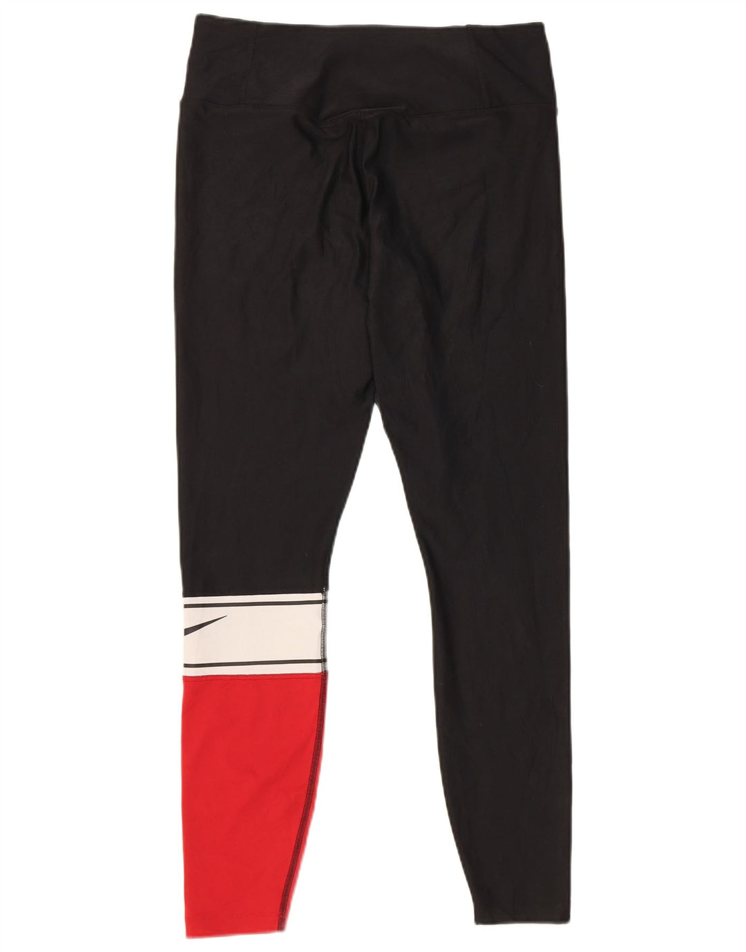 Nike Damen Dri Fit Leggings UK 14 Mittelschwarzes Colourblock-Polyester
