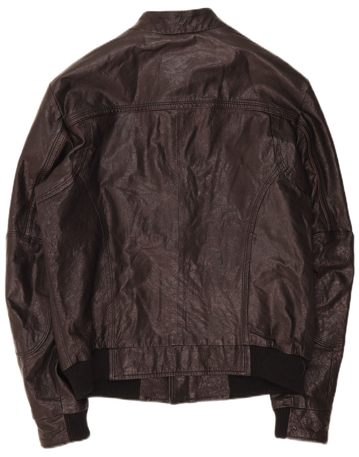 Trussardi Herren Lederjacke IT 52 XL Schwarzes Leder