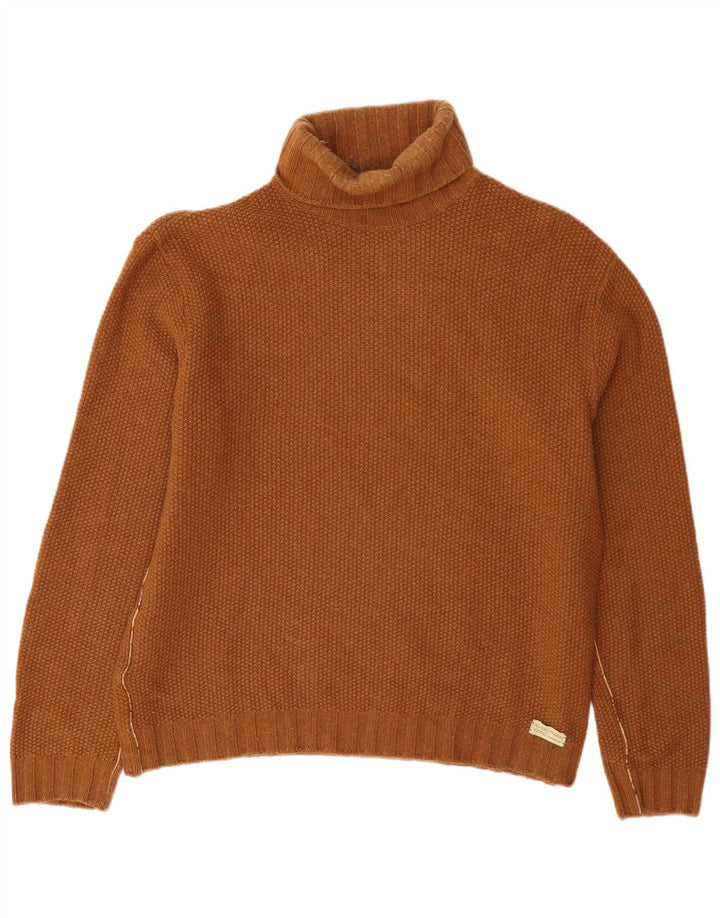 ALVIERO MARTINI Damen Rollkragenpullover IT 52 2XL Braune Wolle