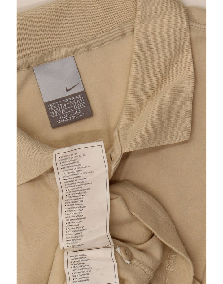 Nike Herren Poloshirt UK 45/47 XL Beige Baumwolle