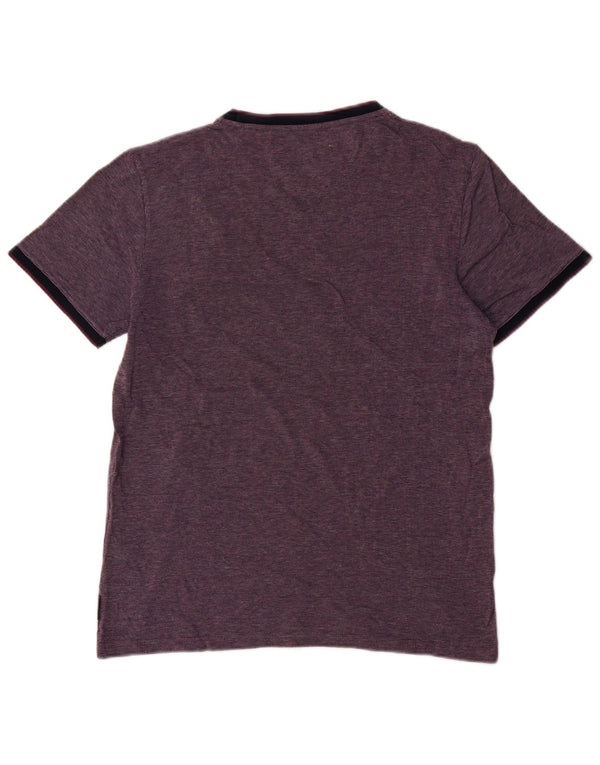 Ted Baker Herren T-Shirt Top Größe 3 Medium Lila Baumwolle